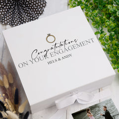 ukgiftstoreonline Personalised Congratulations on your Engagement Keepsake Memory Box.