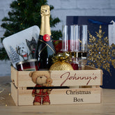 Personalised Christmas Crates With Teddies Christmas Box Keepsakes