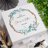 Personalised Keepsake Box Wedding Memory box Gift With Leaves and Sticks Design
