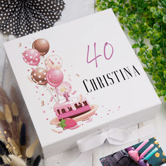 Personalised 40th Birthday Gifts For Her Keepsake Memory Box
