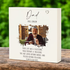 Personalised Dad Memorial Sympathy Plaque Indoor or Outdoor With Photo