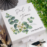 ukgiftstoreonline Personalised Wedding Keepsake Memory Box Gift Eucalyptus Design
