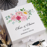 ukgiftstoreonline Personalised Pink Flower Wedding Keepsake Memory Box
