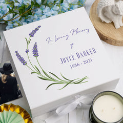 Personalised In Loving Memory Remembrance Keepsake Box Lavender design