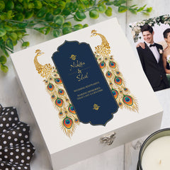 ukgiftstoreonline Personalised Indian Themed Wedding Keepsake Memory Box Keepsake Memory Box ukgiftstoreonline Wood Box Medium