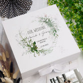 Personalised Wedding Keepsake Box Gift With Botanical Design