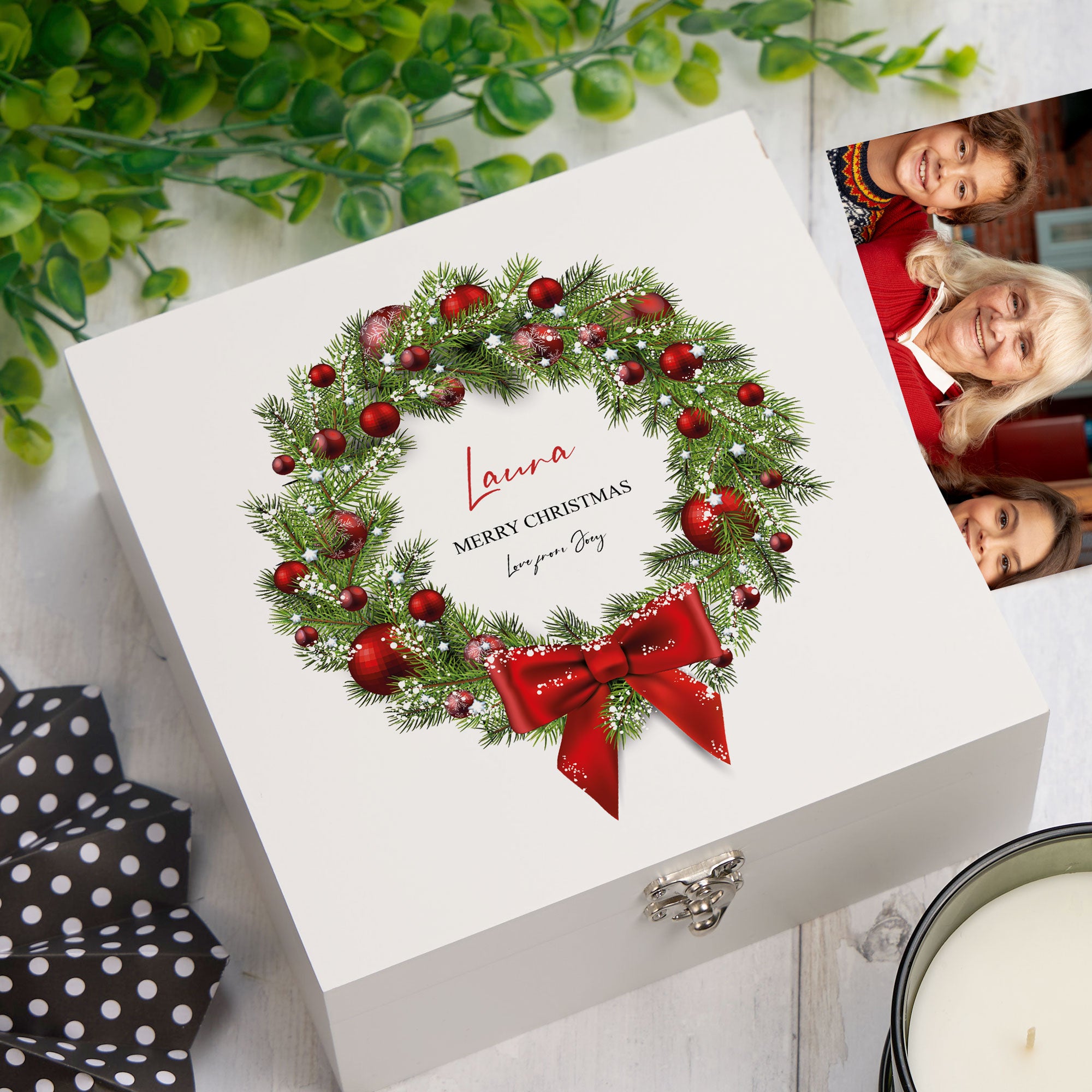 ukgiftstoreonline Personalised Merry Christmas Keepsake Memory Box Keepsake Memory Box ukgiftstoreonline