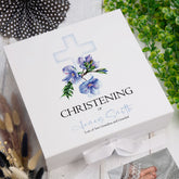 ukgiftstoreonline Personalised Christening Blue Cross Keepsake Memory Box Gift