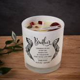 Beautiful Embellished Brother Memorial Remembrance Personalised Candle Gift