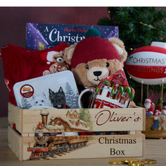 Personalised Christmas Crates With Locomotives Christmas Box Keepsakes
