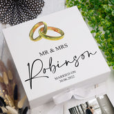 ukgiftstoreonline Personalised Wedding Keepsake Memory Box Gift with Gold Ring Design