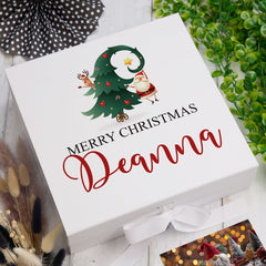 ukgiftstoreonline Personalised Merry Christmas Tree Design Keepsake Memory Box