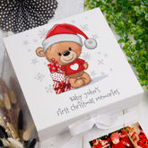 Personalised Baby's First Christmas Keepsake Box With Teddy In Jumper