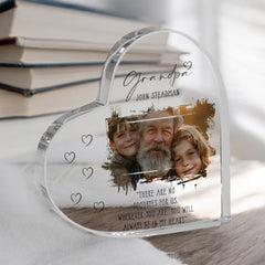 Grandpa Memorial Keepsake | Acrylic Block Remembrance Heart with Photo | Bereavement Sympathy Condolence Gift | 10x10x2cm