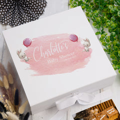 ukgiftstoreonline Personalised Baby Shower Rabbit Design Keepsake Memory Box