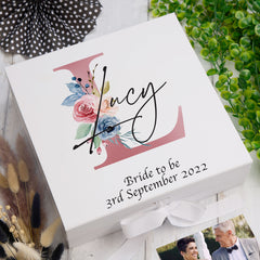 Personalised Any Name Pink Monogram Sentiment Keepsake Memory Box