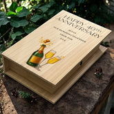 Personalised 40th Anniversary Wooden Keepsake Memory Book Shape Box For Photos etc