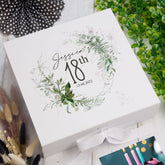 Personalised 18th Birthday Keepsake Box Gift With Botanical Design