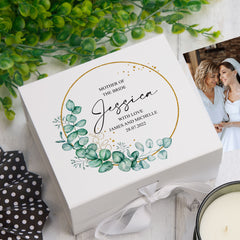 Personalised Mother Of The Bride Wedding Keepsake Box Gift With Wreath
