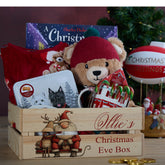 Personalised Christmas Crates With Sant and Reindeer Christmas Eve Box