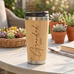 Personalised Bamboo Insulated Grandad Travel Mug Gift Personalised Mugs ukgiftstoreonline