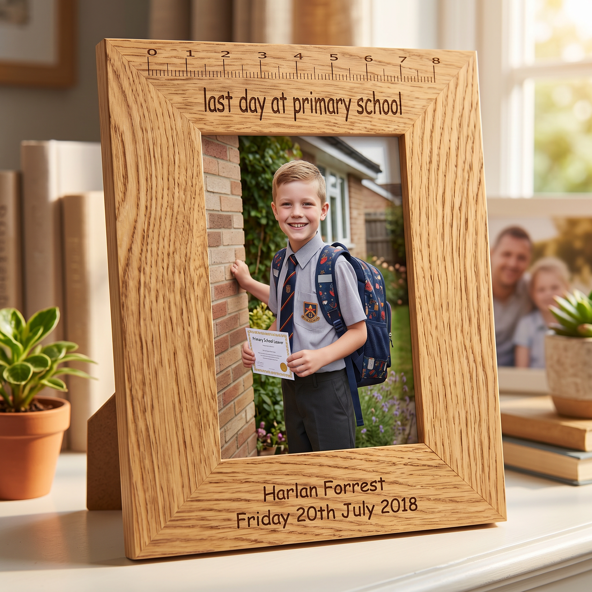 Last Day Of School Frame – Personalised Wooden Photo Frame With Stand Photo Frame ukgiftstoreonline
