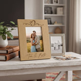 Love Heart Personalised Engraved Wooden Photo Frame Wedding, Anniversary, engagement Gift Photo Frame ukgiftstoreonline