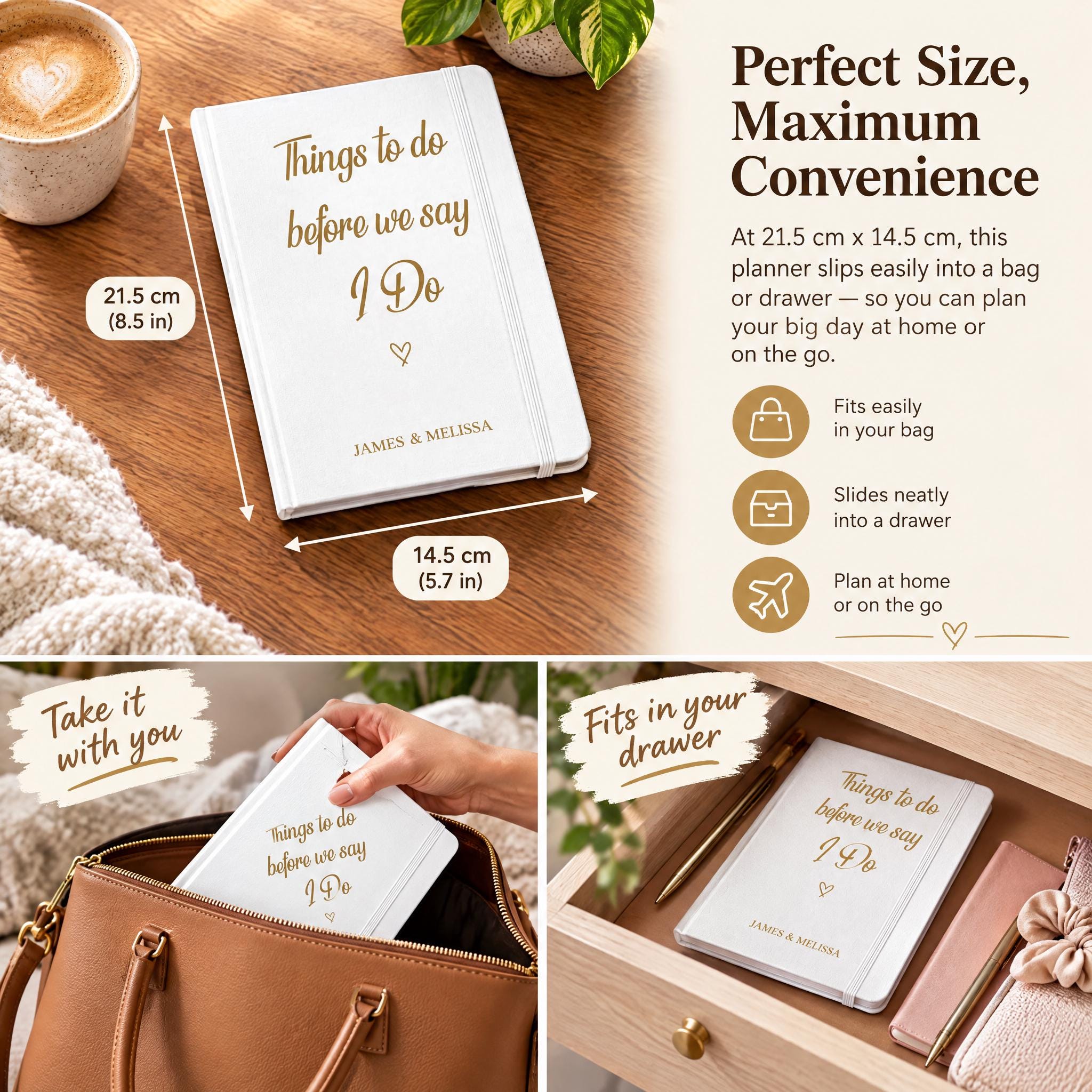 Personalised Wedding Planner Notebook, A5 Bridal To Do List Book ukgiftstoreonline