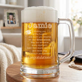 Personalised Beer Tankard – Engraved Glass Mug 510ml | Graduation Gift Boxed ukgiftstoreonline