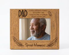 Dad Special Memories Remembrance Photo Frame Gift Oak Wood Finish Daddy Photo Frame ukgiftstoreonline