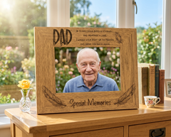 Dad Special Memories Remembrance Photo Frame Gift Oak Wood Finish Daddy Photo Frame ukgiftstoreonline
