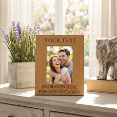 Personalised Wooden Photo Frame – Laser Engraved Bespoke Picture Gift ukgiftstoreonline
