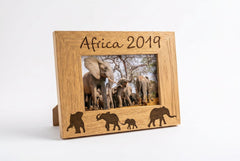 Personalised Elephant Design Engraved Wooden Photo Frame Travel Gift Photo Frame ukgiftstoreonline