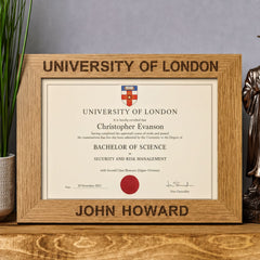 Personalised Wooden Landscape Graduation Certificate Holder Frame personalised photo frames ukgiftstoreonline