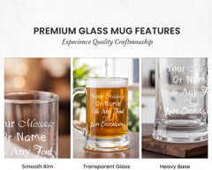 Personalised Engraved Beer Stein Glass, 510ml Capacity, Laser Engraved, Dishwasher Safe, Gift Boxed personalised beer glasses ukgiftstoreonline