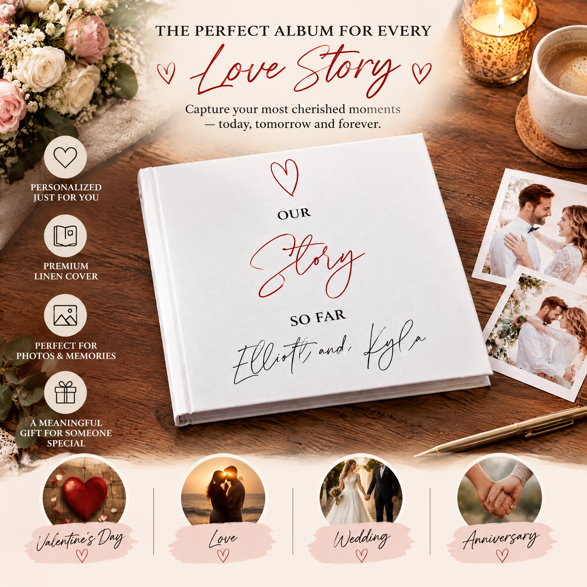 Personalised Our Story So Far Wedding Anniversary Photo Album wedding photo album ukgiftstoreonline