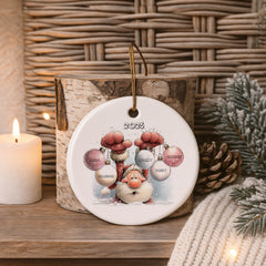 First Christmas as a Family Santa Decoration Keepsake Christmas Bauble Gift Personalised Heart Gifts ukgiftstoreonline Family of Five
