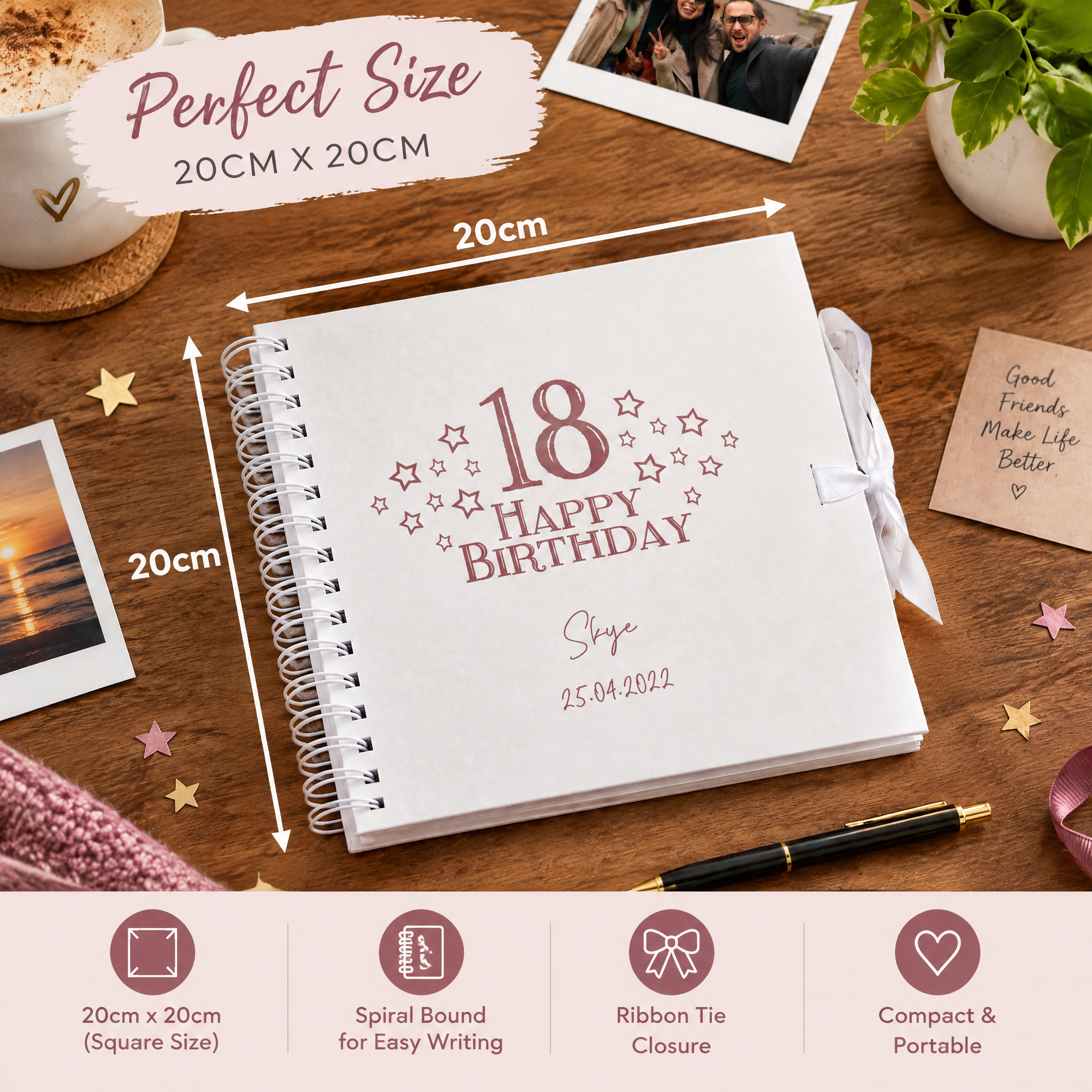 Personalised Any Age Birthday Scrapbook Photo Album Guest Book Star Design 18th, 21st, 30th, 40th, 50th, 60th Birthday Photo Album ukgiftstoreonline