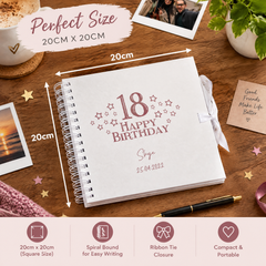Personalised Any Age Birthday Scrapbook Photo Album Guest Book Star Design 18th, 21st, 30th, 40th, 50th, 60th Birthday Photo Album ukgiftstoreonline