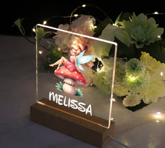 Personalised Fairy Gift Night Light Bedroom Nursery For Kids Personalised Heart Gifts ukgiftstoreonline On Toadstool Fairy