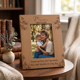 Personalised Mum Memorial Photo Frame, 4x6 Inches, Beige Wooden Frame, Engraved Remembrance Picture Frame, 14 x 19 cm Mum Photo Frame ukgiftstoreonline Portrait