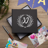 30th Birthday Black Photo Album Gift For Him With Laurel Wreath