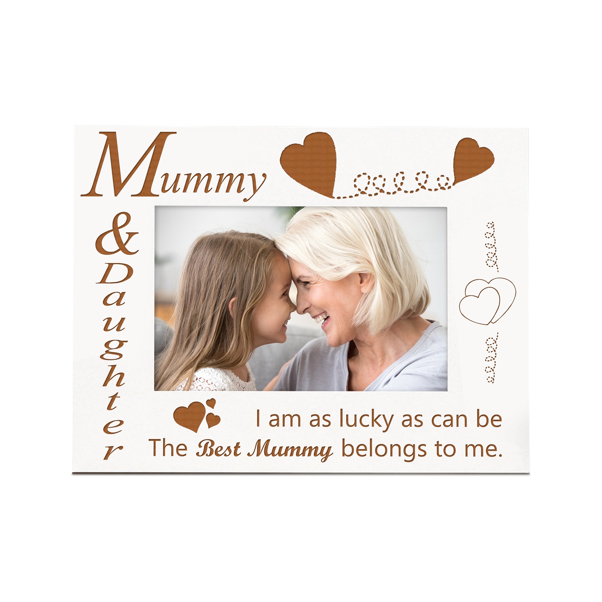 White Engraved Mummy and Daughter Photo Frame Gift Any Occasion Photo Frame ukgiftstoreonline