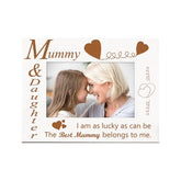 White Engraved Mummy and Daughter Photo Frame Gift Any Occasion