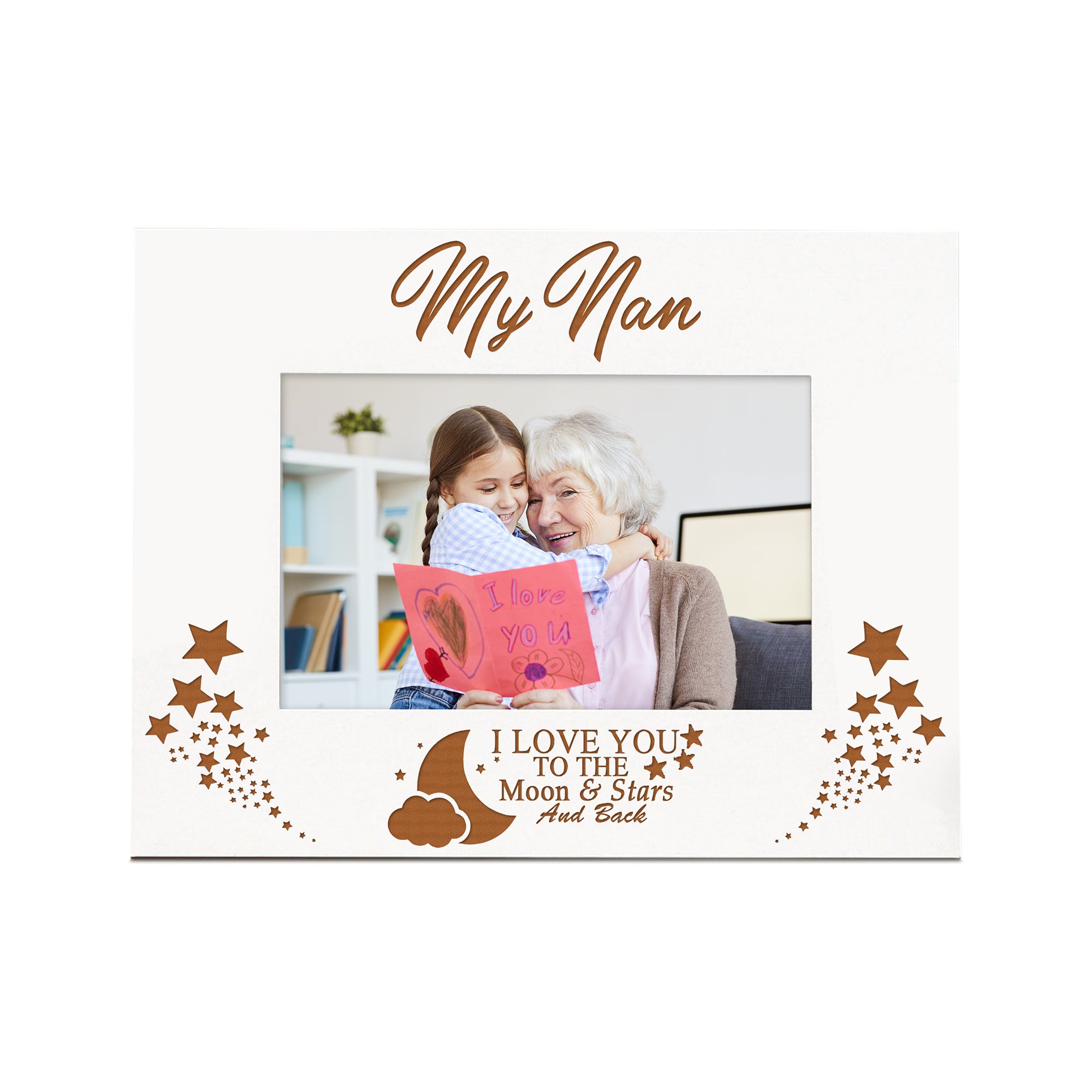My Nan Love You To The Moon White Photo Frame Gift Gran Photo Frame ukgiftstoreonline