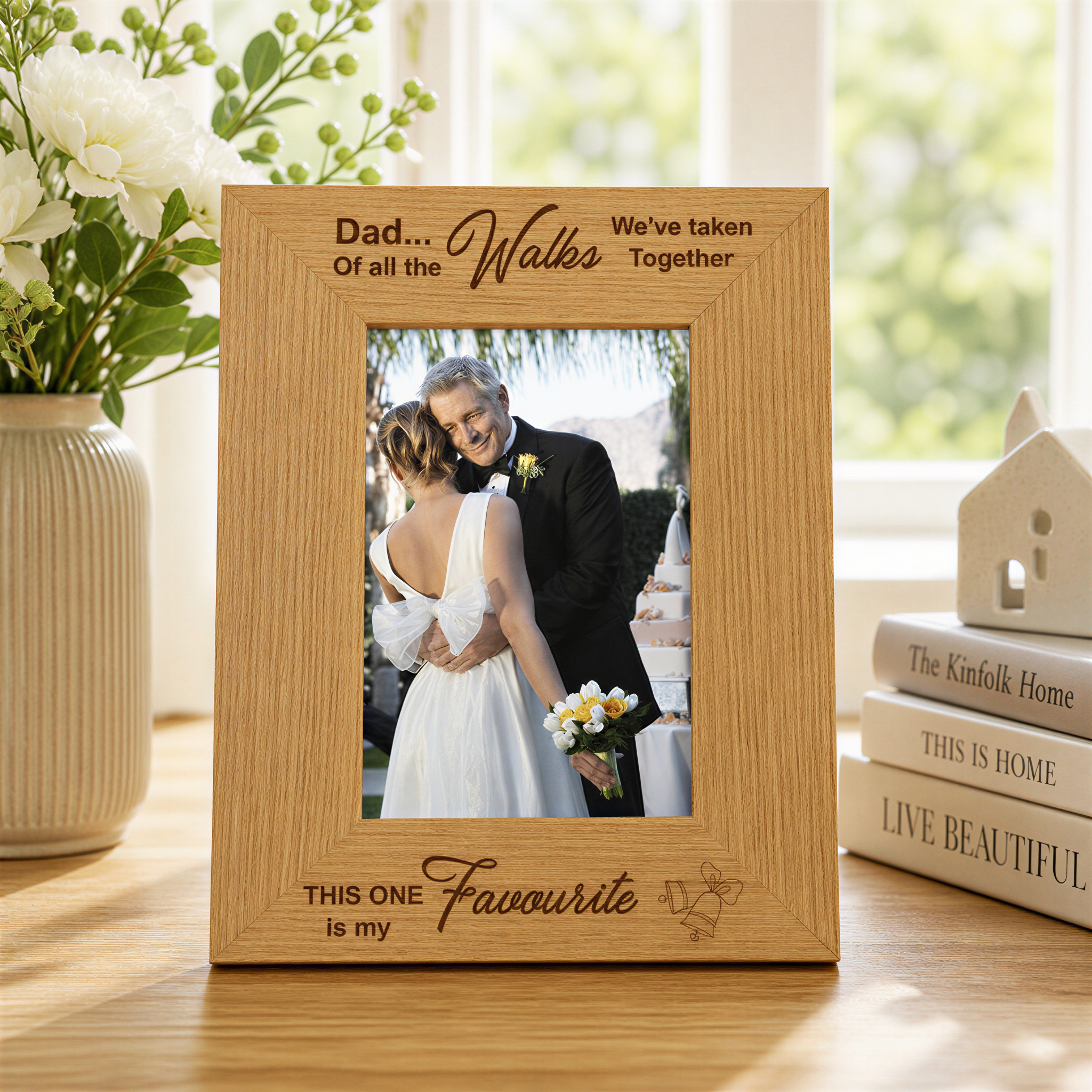 Father Of Bride Gift | Favourite Walk Wooden Photo Frame For Dad wedding photo frame ukgiftstoreonline