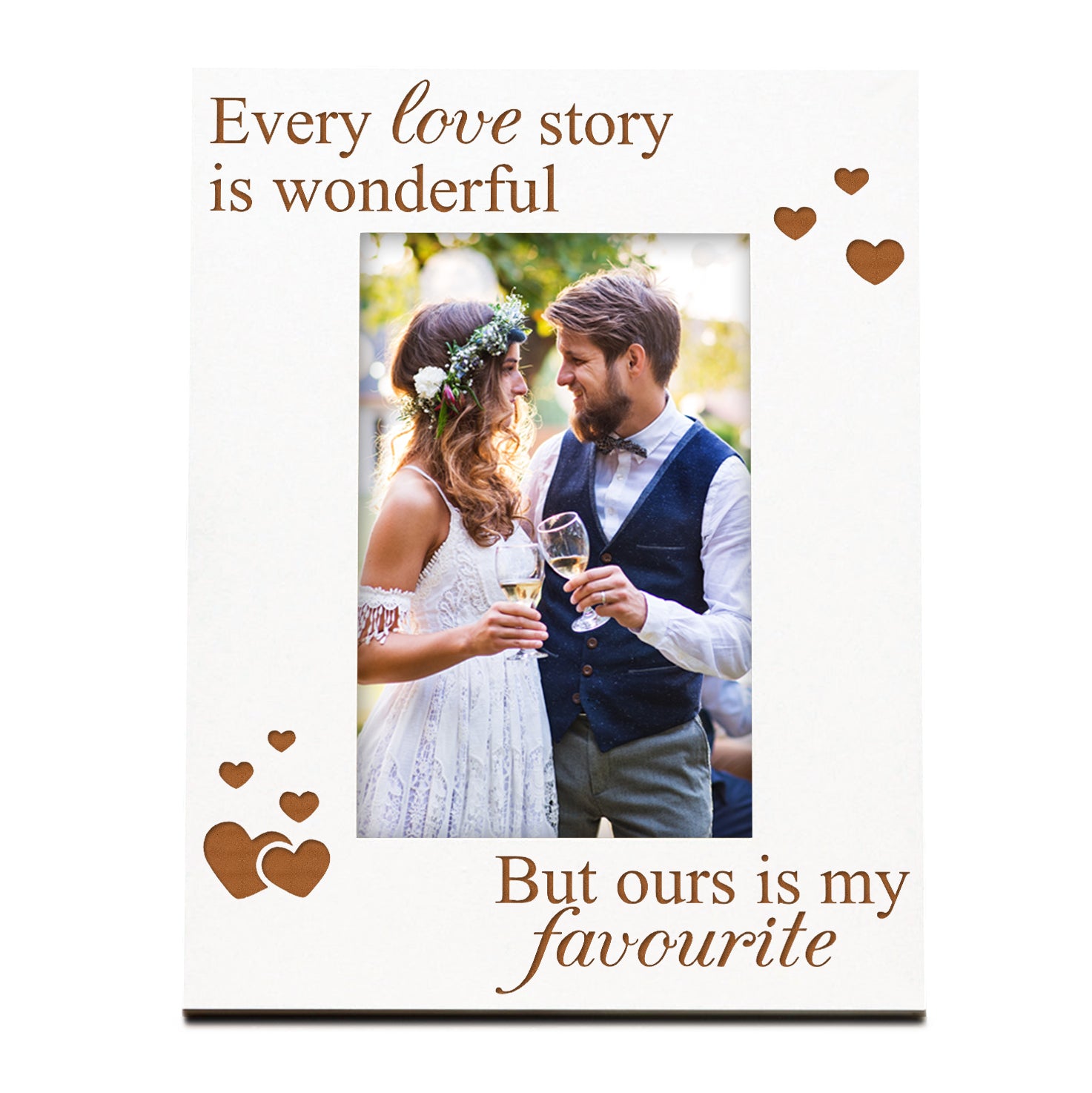 Every Love Story Is Beautiful But Ours Is My Favourite White Engraved Wooden Photo Frame Gift Photo Frame ukgiftstoreonline