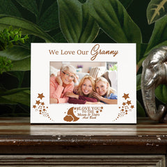 We Love Our Granny White Wooden Photo Frame Gift