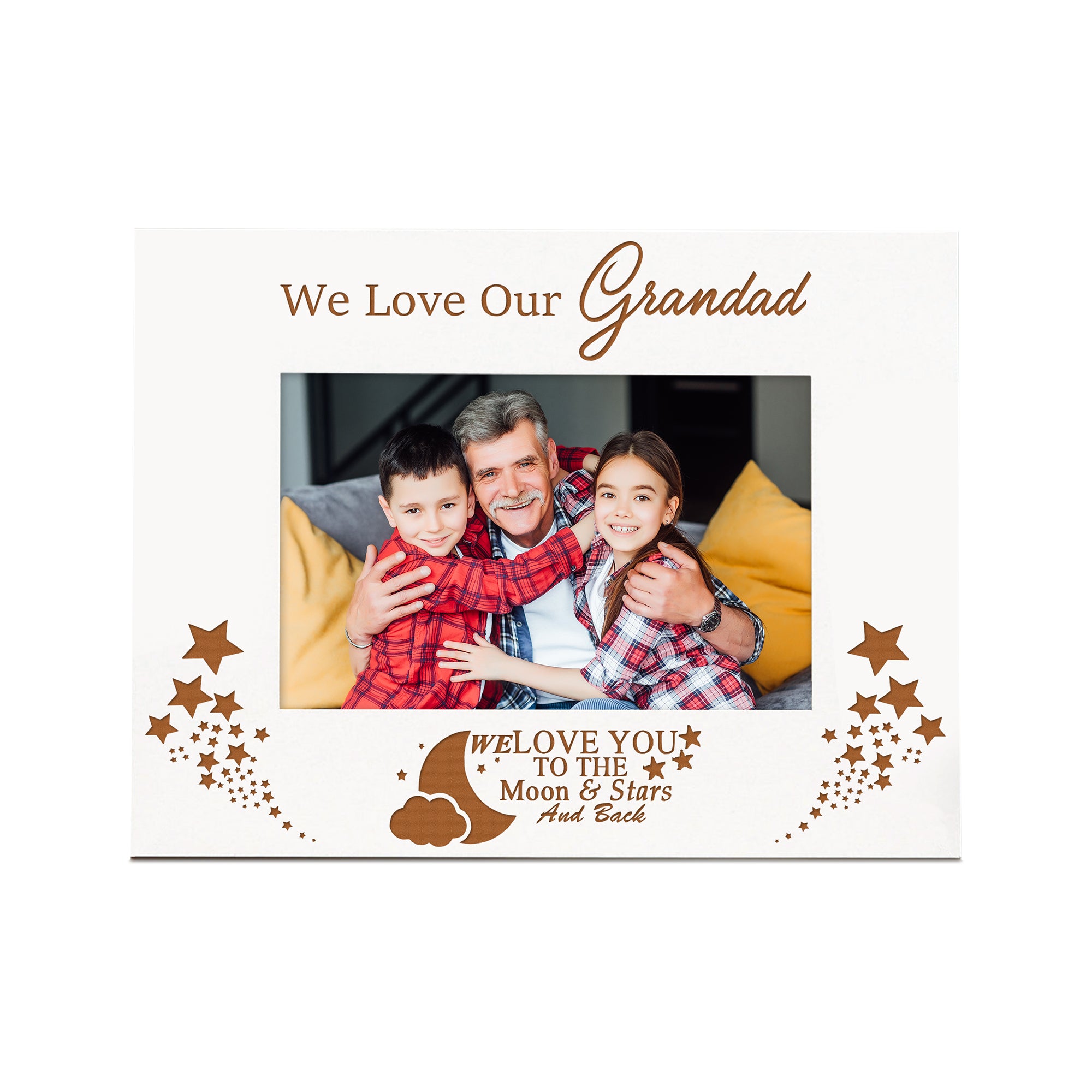 We Love Our Grandad White Wooden Photo Frame Gift Photo Frame ukgiftstoreonline
