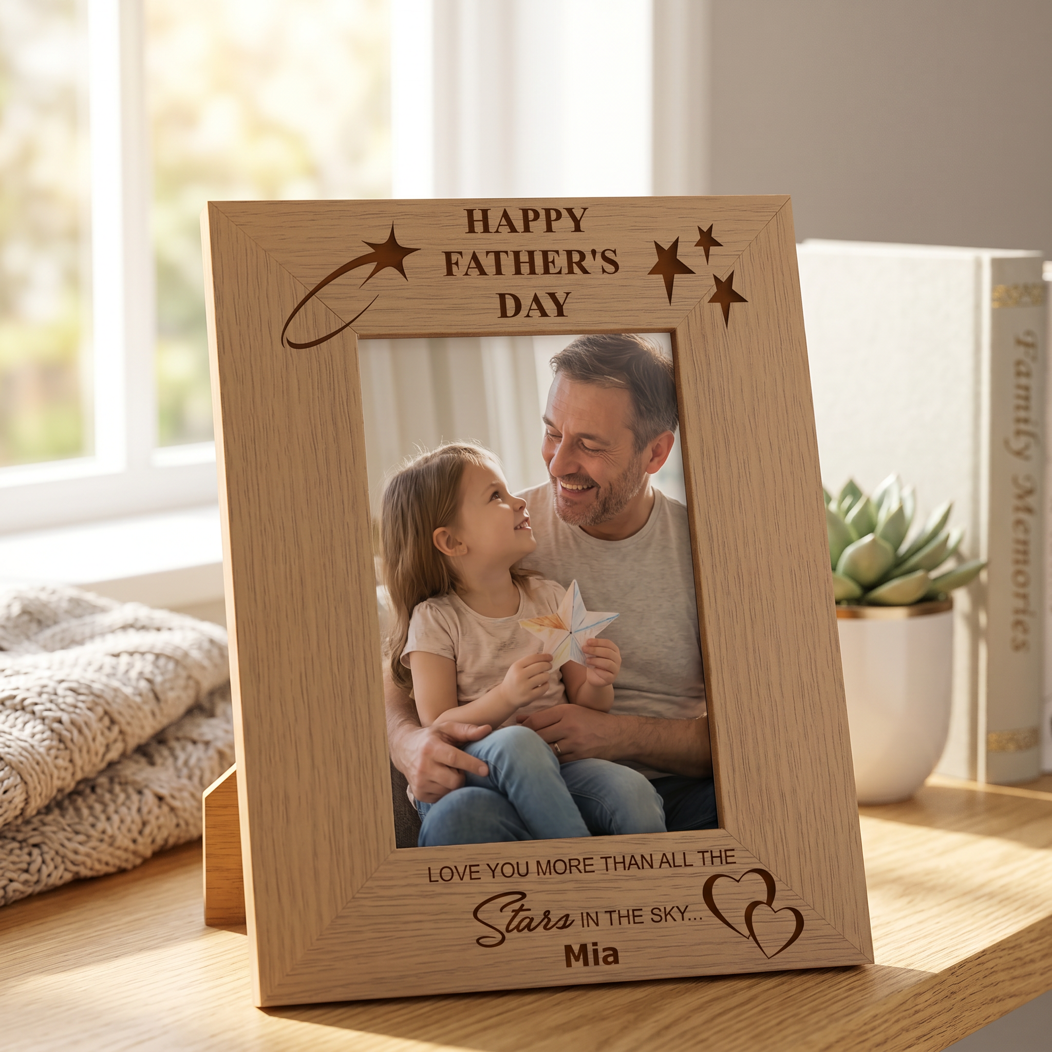 Personalised Fathers Day Love You Wooden Photo Frame Gift Father Photo Frame ukgiftstoreonline